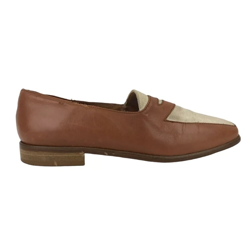 Ann Taylor Womens Brown Square Toe Leather Slip On Loafer‎ Shoes Size 5.5 M